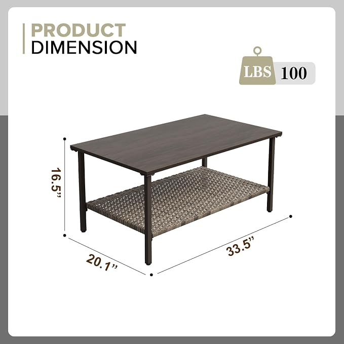 COOS BAY Aurora Terrace Outdoor Coffee Table - Image 2