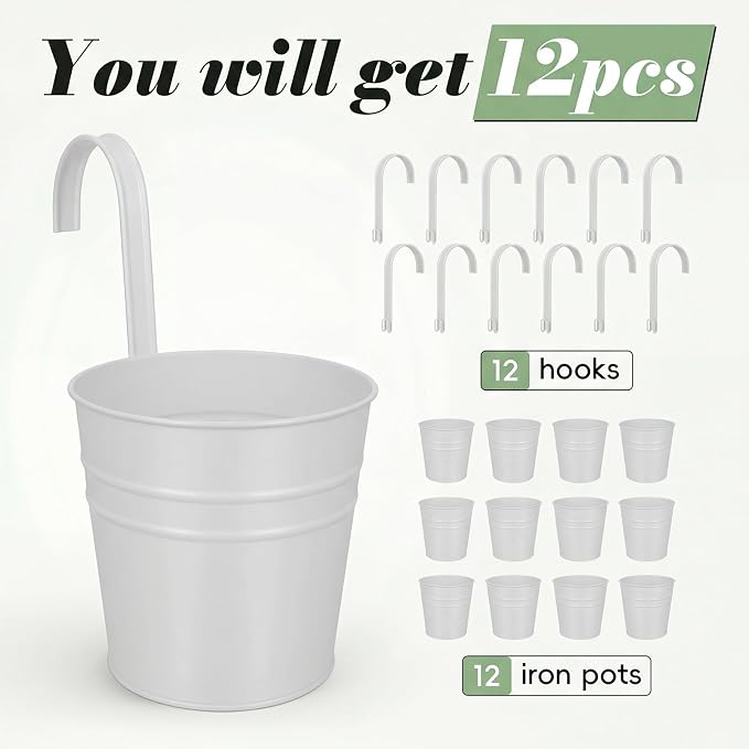 HowRU Hanging Flower Pots, Railing Planter Box - Image 4
