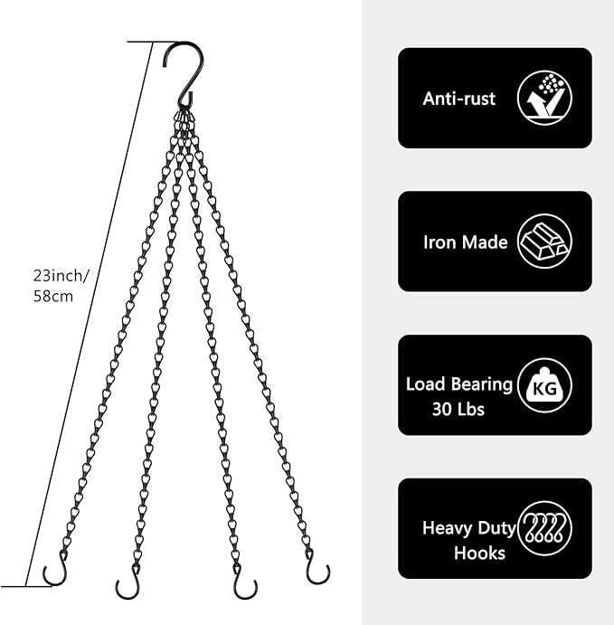 garini 3 Pack, 23 Inch Hanging Baskets Chain, Hanging Chains - Image 2