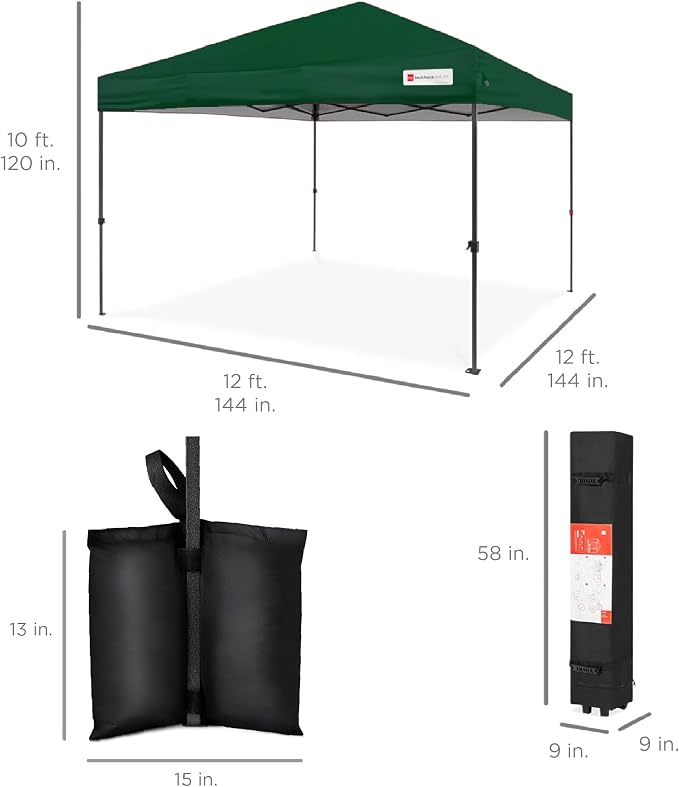 Best Choice Products 12x12ft Pop Up Canopy Tent, Outdoor Shade, 1 Person 1 - Image 8