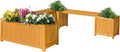 VINGLI Outdoor Wood Bench with Planter Boxes, 2-in-1 All-Weather Porch Bench by VINGLI