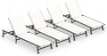 Ciokea Foldable Outdoor Lounge Chair Set of 4, No Assembly Aluminum Chaise by CIOKEA
