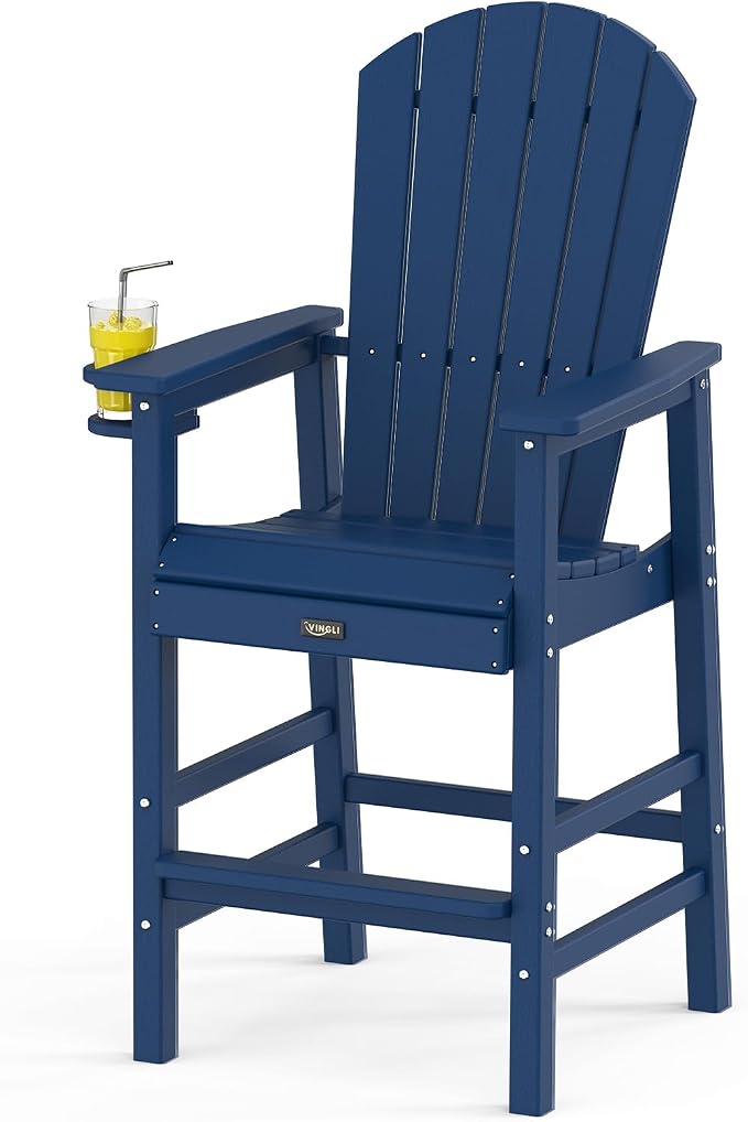 VINGLI Tall Adirondack Chair, All-Weather Plastic Adirondack Chair by VINGLI