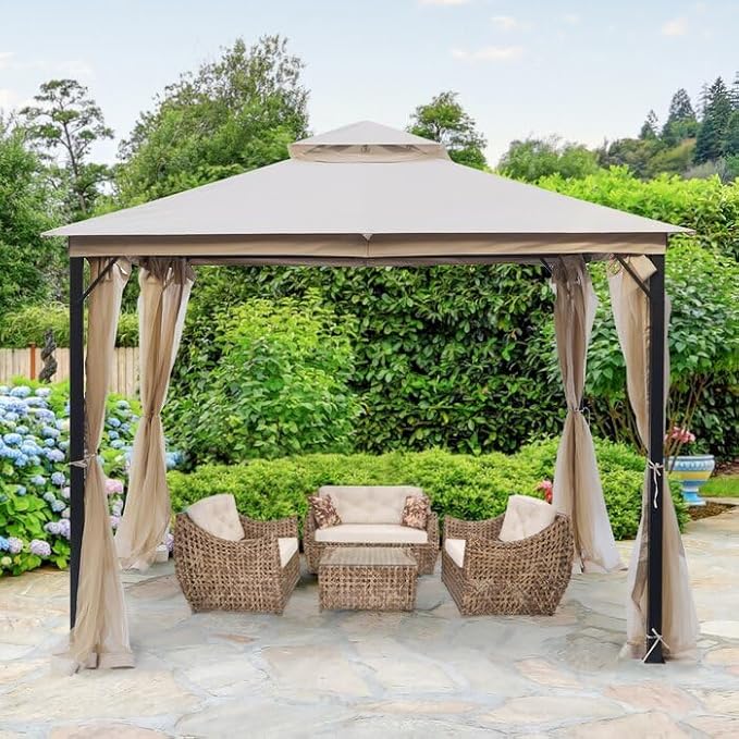 Patio Gazebo 10x10, Outdoor Gazebos, Heavy Duty Gazebo Soft Top Gazebos - Image 8