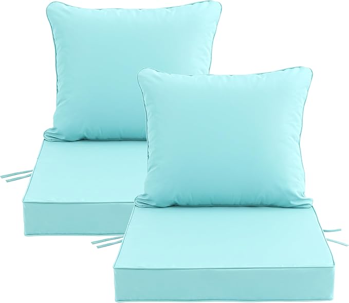 24x24 Inch Outdoor Chair Cushions Set of 2, Patio Furniture Cushions by Unknown