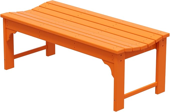 WO Home Furniture Outdoor 46" Backless HDPE Adirondack Bench, Poly Lumber Seat - Image 8