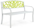 VINGLI Outdoor Bench for Patio Metal Garden Bench w/PVC Back Pattern by VINGLI