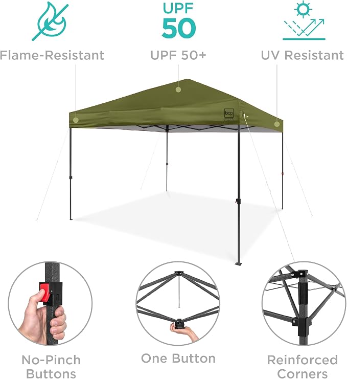Best Choice Products 10x10ft Pop Up Canopy Tent, Outdoor Shade, 1 Person 1 - Image 4