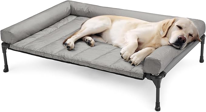 Veehoo Cooling Elevated Dog Bed Add Removable Waterproof Bolster Cushion Mat by Veehoo