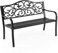 Tangkula 50 Inches Outdoor Garden Park Bench, Cast Iron Metal Patio Bench by TANGKULA