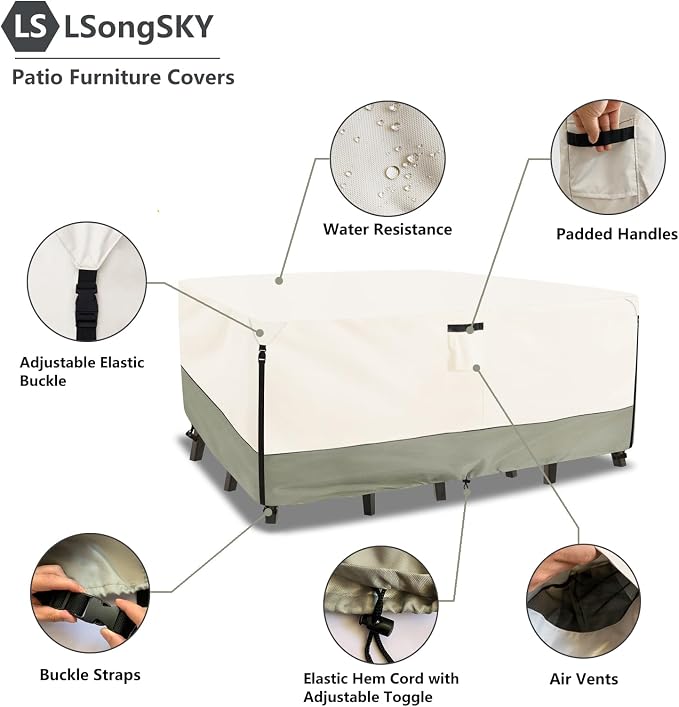 Outdoor Furniture Covers Waterproof, 600D Heavy Duty Patio Cover - Image 4