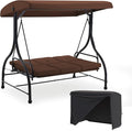 U-MAX Porch Swing with Cover, Patio Swing with Adjustable Backrest&Canopy 3 by U-MAX