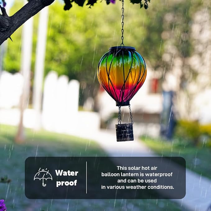 2PCS Colorful Solar Hot Air Balloon Lanterns - Image 8