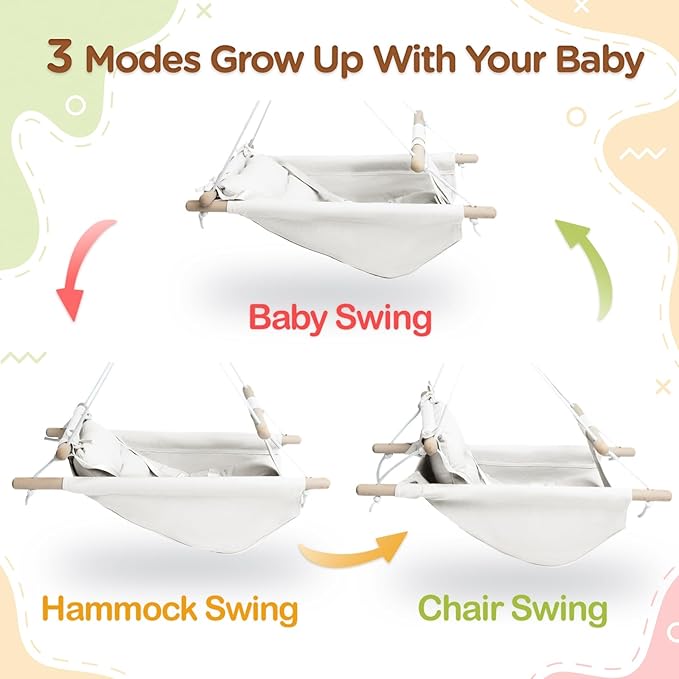 Baby Swing Indoor and Outdoor, Canvas Hammock Swing - Image 2