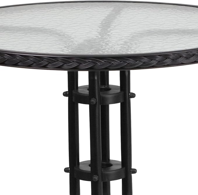 Flash Furniture Lila 28'' Round Glass Metal Table - Image 5