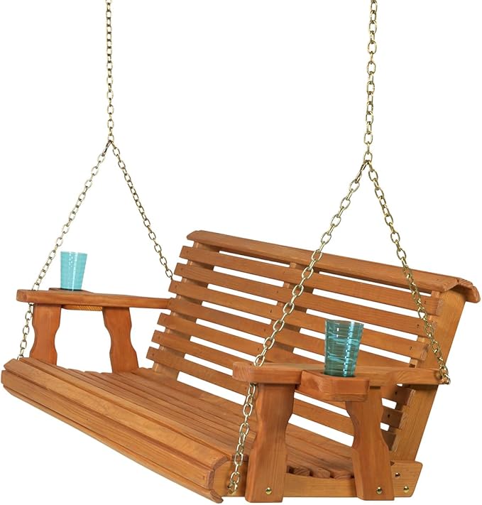Amish Casual 5 Foot Roll Back Heavy Duty Wooden Porch Swing by AmishCasual