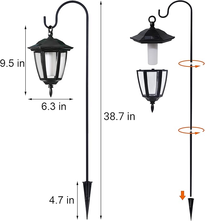 Dynaming 2 Pack Solar Flame Hanging Lights Outdoor, Halloween Solar Flickering - Image 3