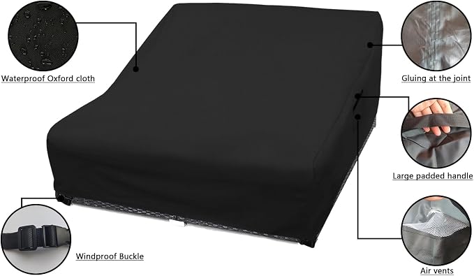 Outdoor Rattan Sunbed Cover, 600D tear resistant, UV resistant, rattan sofa - Image 3