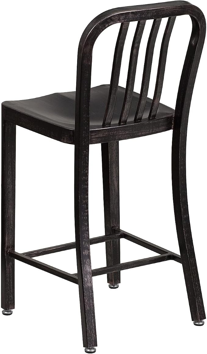 Flash Furniture Commercial Grade 24" High Black-Antique Gold Metal - Image 8