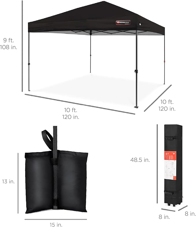 Best Choice Products 10x10ft Pop Up Canopy Tent, Outdoor Shade, 1 Person 1 - Image 9