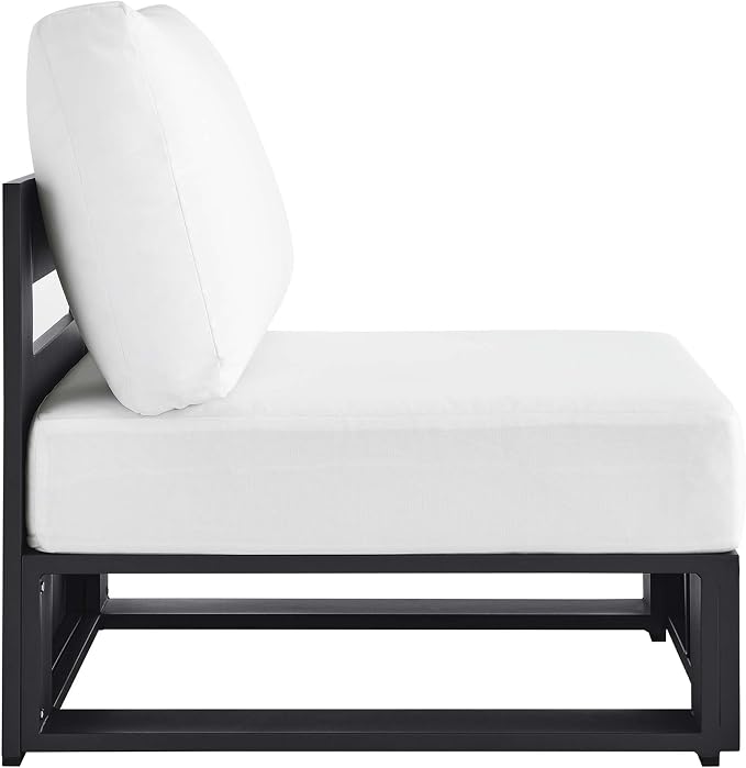 Modway Tahoe Aluminum Armless Patio Gray White Modular Weather-Resistant - Image 4