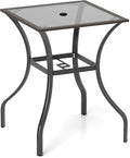 Tangkula Patio Bar Table with Umbrella Hole, All Weather 37 Inches Height Heavy by TANGKULA