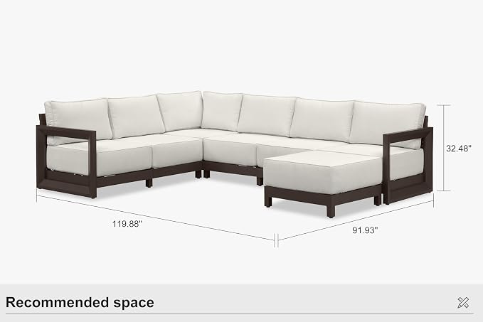 PURPLE LEAF Patio Furniture Set U-Shaped Outdoor Couch - Image 9