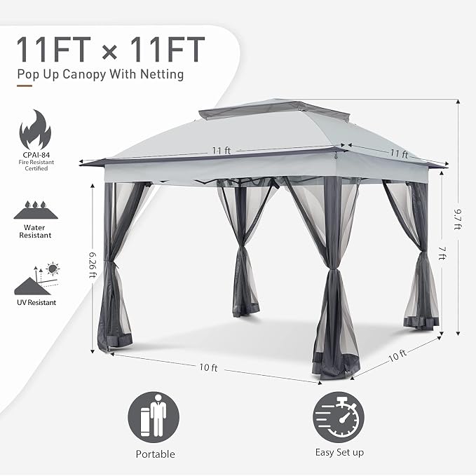 COOS BAY 11x11 Pop Up Gazebo - Image 4