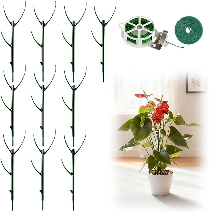 10 Pack Stackable Monstera Plant Support Stakes, Durable Climbing Plant Support by LOOHOI