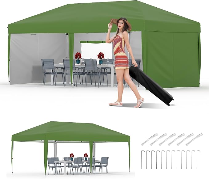 Garvee 10x10 Pop Up Canopy Tent, Heavy Duty Commercial Instant Shelter by Garvee