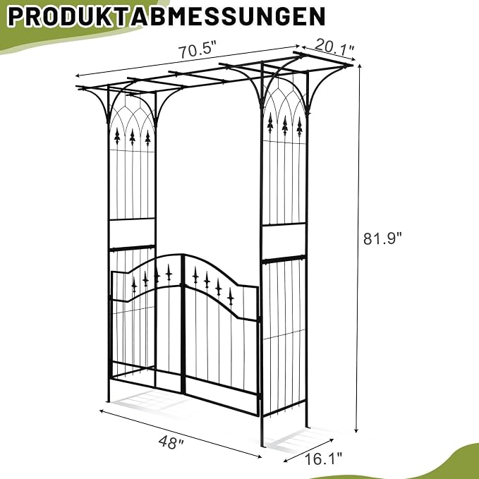 VINGLI Garden Arbor, Garden Arch Trellis - Image 5