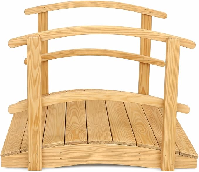 4 FT Natural Amish Made Garden Bridge - Image 5