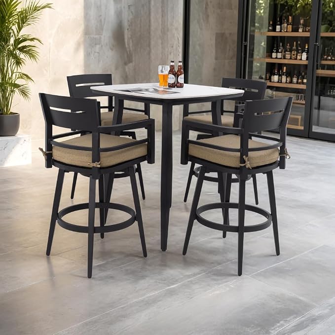 Modern Outdoor Bar Set with Sintered Stone Table by lafengyan