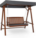 VINGLI Porch Swing with Stand, Wooden Swing & Stand with Canopy, Hanging Swing by VINGLI