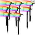 Fabrito Color Changing Solar Spot Lights Outdoor 8 Pack, Auto On/Off RGB by Fabrito