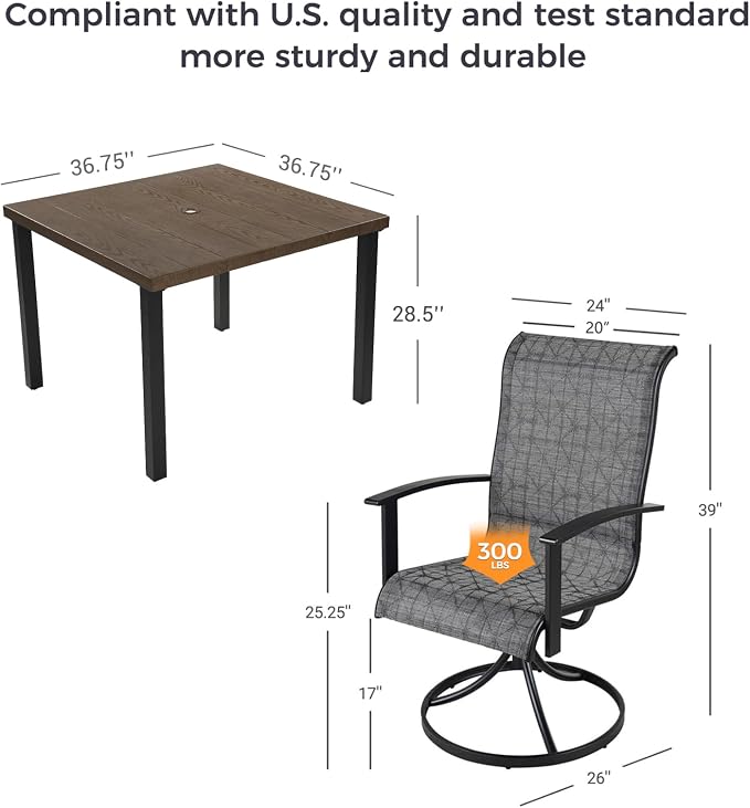 Grand patio 5-Piece Outdoor Dining Set - Image 2