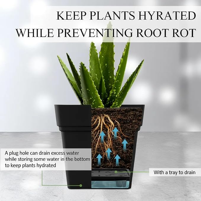 6-Pack 7'' Square Planters - Image 2
