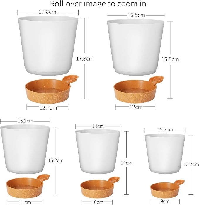 GARDIFE Plant Pots 7/6.5/6/5.5/5 Inch Self Watering Planters - Image 3