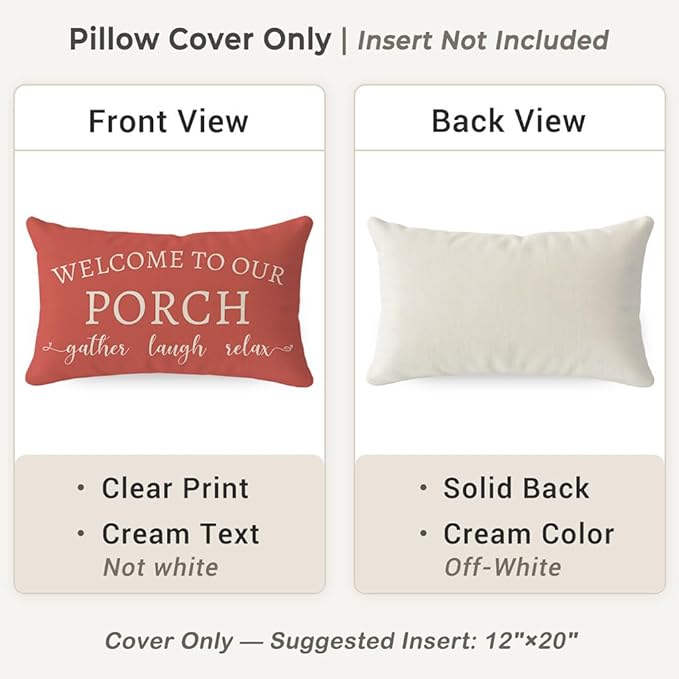 PANDICORN Welcome to Our Porch Stay Awhile Outdoor Lumbar Decorative Throw - Image 4