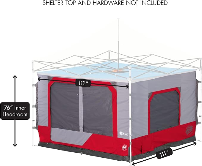 E-Z UP Camping Cube 6.4, Converts 10' Straight Leg Canopy into Camping Tent - Image 3