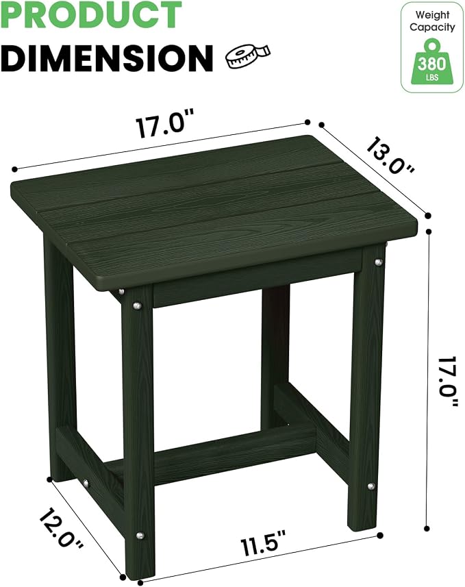 Outdoor Side Table, HDPE Small Outdoor Table, Adirondack Side Tables, Outside - Image 2