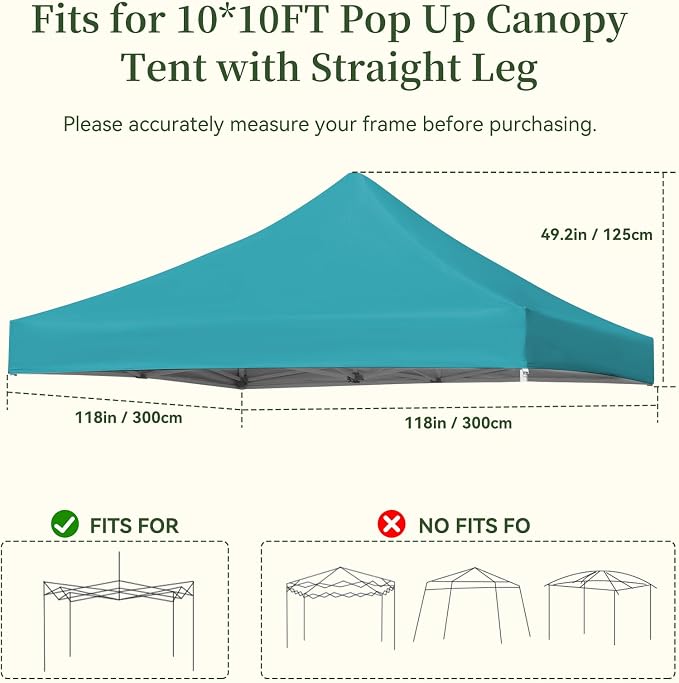10x10 Canopy Replacement Top Cover - Image 2