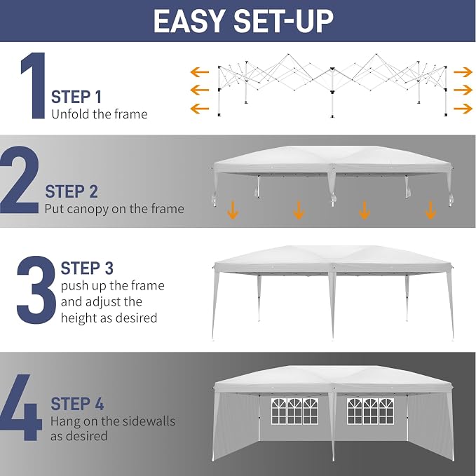 Outvita 10x20ft Ez Pop Up Canopy, Portable Instant Canopy Tent - Image 7