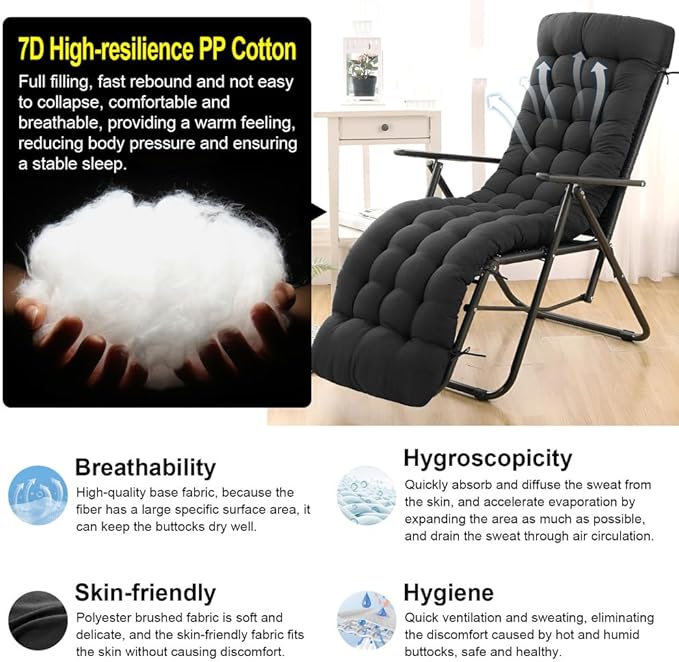 ERWUDEling Patio Lounge Chair Cushion, Waterproof Zero Gravity Chair Cushions - Image 3