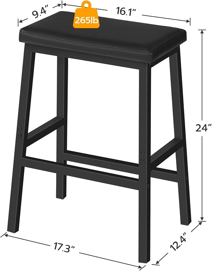 HOOBRO Bar Stools, Counter Height Bar Stools, 24 Inch Barstools - Image 3