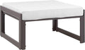 Modway Fortuna Aluminum Outdoor Patio Ottoman in Brown White by Modway