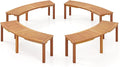 Tangkula Outdoor Curved Bench, Acacia Wood Fire Pit Bench w/Slatted Seat by TANGKULA