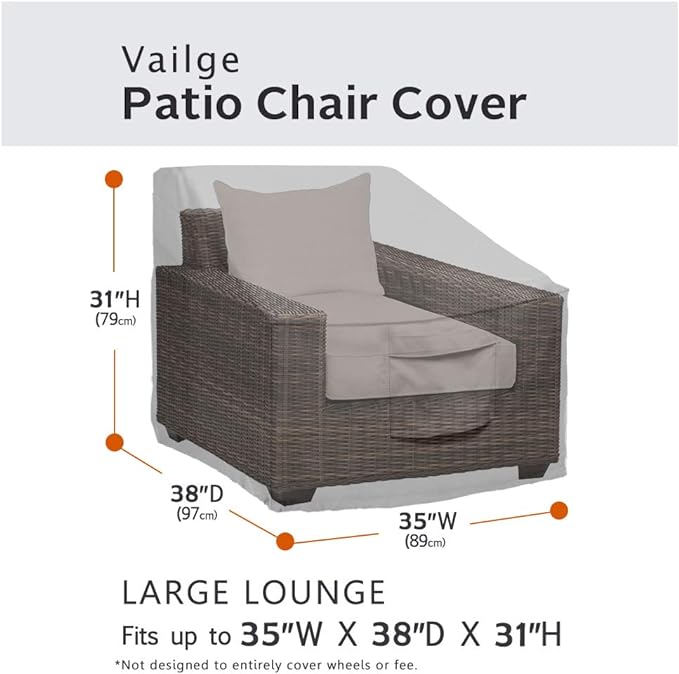 Vailge Patio Chair Covers, Lounge Deep Seat Cover, Heavy Duty and Waterproof - Image 2