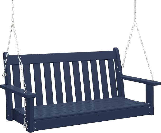 COSTAELM Paradise Outdoor Patio HDPE Hanging Front Porch Swing Bench by Costaelm
