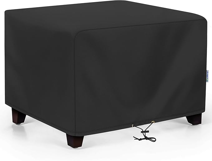 SunPatio Outdoor Ottoman Cover, Waterproof Square Coffee Table Cover, Patio by SunPatio